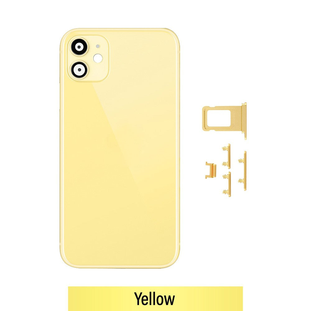 Rear Housing for iPhone 11 (NO LOGO)-Yellow Rear Housing for iPhone 11 (NO LOGO)-Yellow